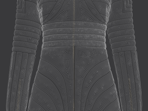 Women Leather padded dress Model 3D