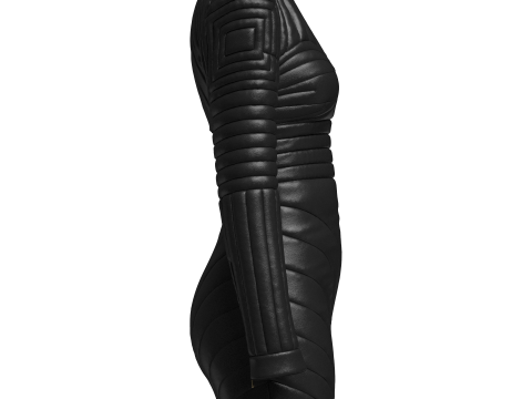 Women Leather padded dress Model 3D