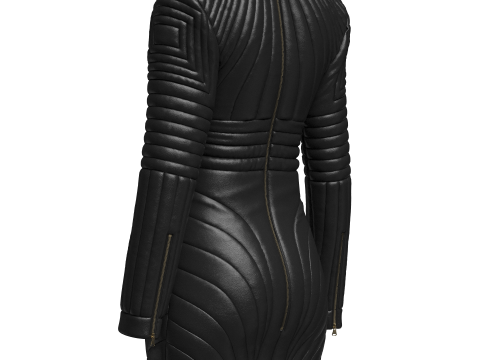 Women Leather padded dress Model 3D