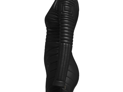 Women Leather padded dress Model 3D