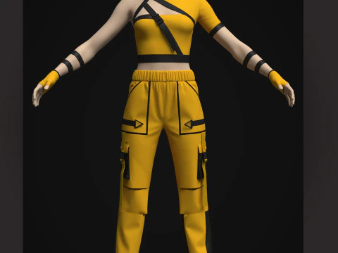 女性ジョガーとトップ 3Dモデル