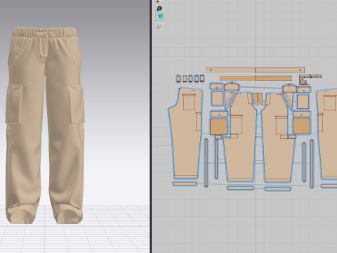 Women Cargo Pant Model 3D