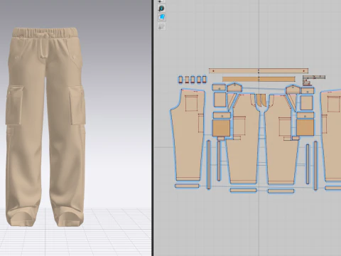 Women Cargo Pant 3D Model