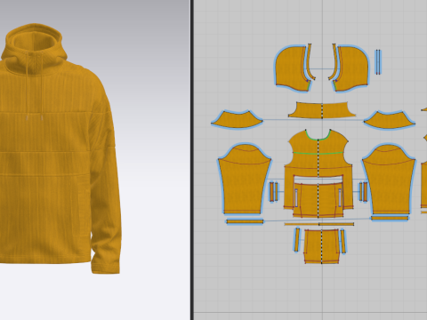 Men Corduroy Jacket 3D Model