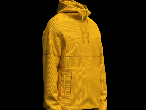Men Corduroy Jacket 3D Model