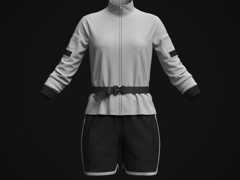 Women Jacket And Shots 3D Model