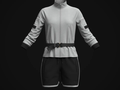 Women Jacket And Shots 3D Model