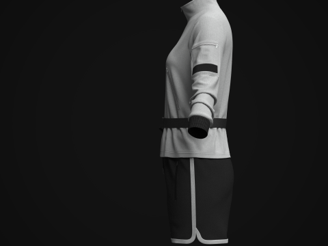 Women Jacket And Shots 3D Model