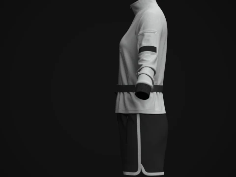 Women Jacket And Shots 3D Model