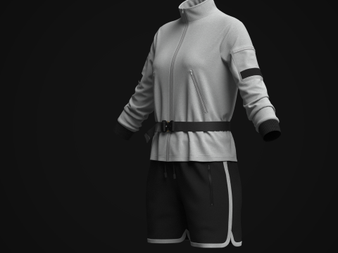 Women Jacket And Shots 3D Model