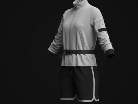 Women Jacket And Shots 3D Model