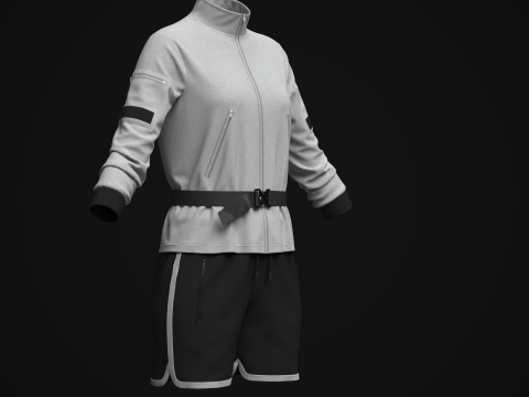 Women Jacket And Shots 3D Model