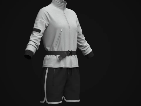Women Jacket And Shots 3D Model