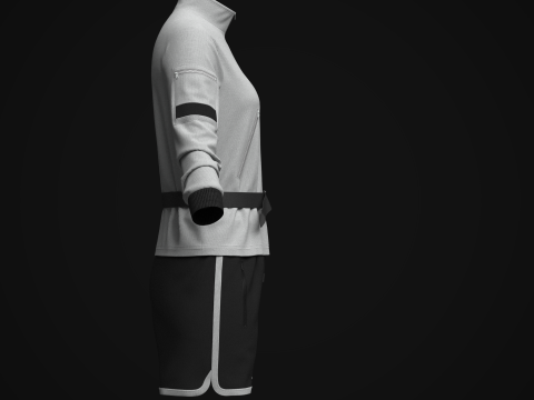 Women Jacket And Shots 3D Model