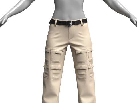 Women Cargo Outfits 3D Model