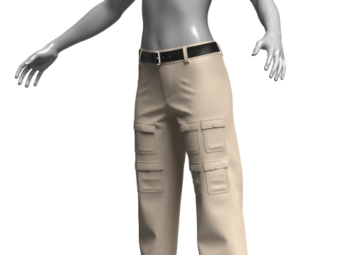 Women Cargo Outfits 3D Model