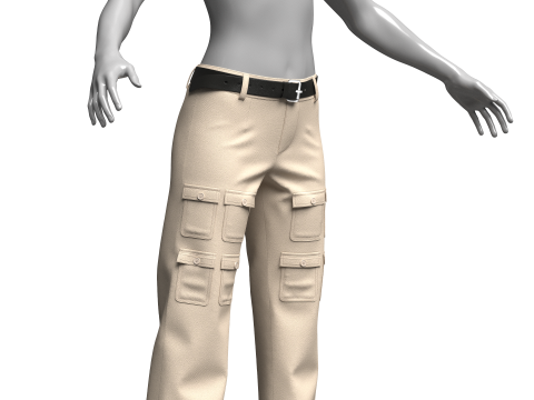 Women Cargo Outfits 3D Model