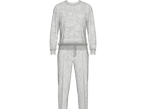 Male Cardigan T-shirts and Pant Outfit 3D Model