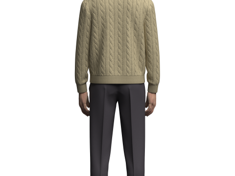 Male Cardigan T-shirts and Pant Outfit 3D Model