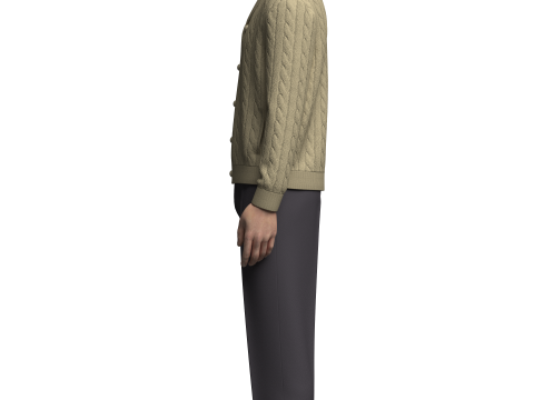 Male Cardigan T-shirts and Pant Outfit 3D Model