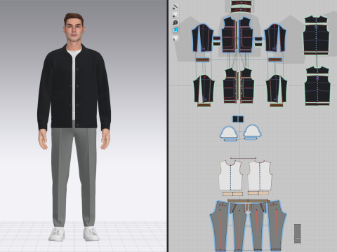 Male Jacket and pant outfit Model 3D