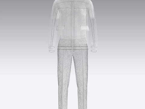 Male Jacket and pant outfit Model 3D