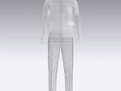 Male Jacket and pant outfit 3D Model