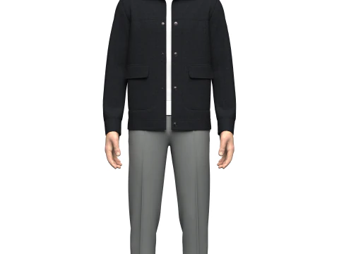 Male Jacket and pant outfit 3D Model