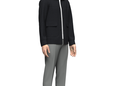 Male Jacket and pant outfit Model 3D