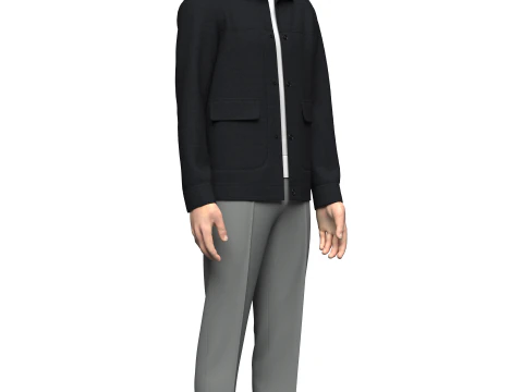 Male Jacket and pant outfit 3D Model