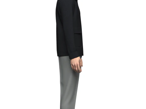 Male Jacket and pant outfit 3D Model