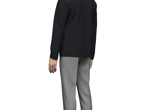 Male Jacket and pant outfit Model 3D