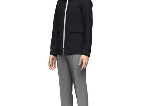 Male Jacket and pant outfit Model 3D