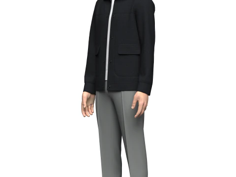 Male Jacket and pant outfit 3D Model