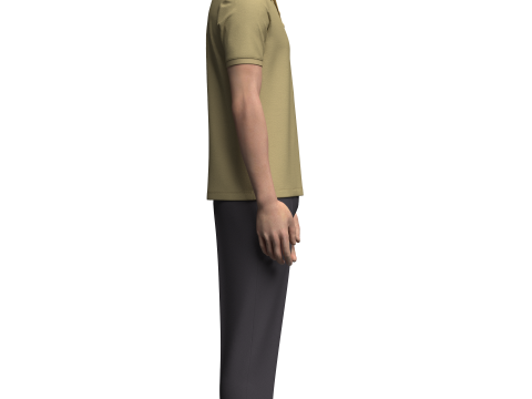 Male Polo and Pant outfit Model 3D