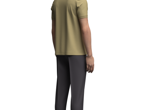 Male Polo and Pant outfit Model 3D