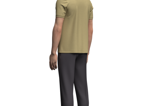 Male Polo and Pant outfit Model 3D