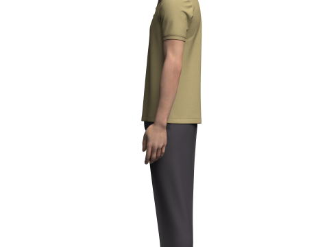 Male Polo and Pant outfit Model 3D