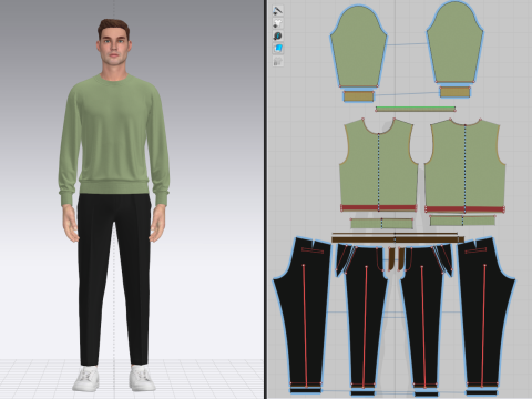 Male Polo and Pant outfit Modelo 3D