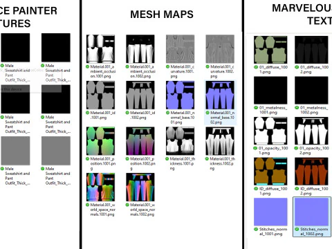 남성 폴로와 바지 복장 3D 모델