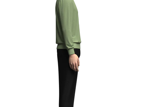 남성 폴로와 바지 복장 3D 모델