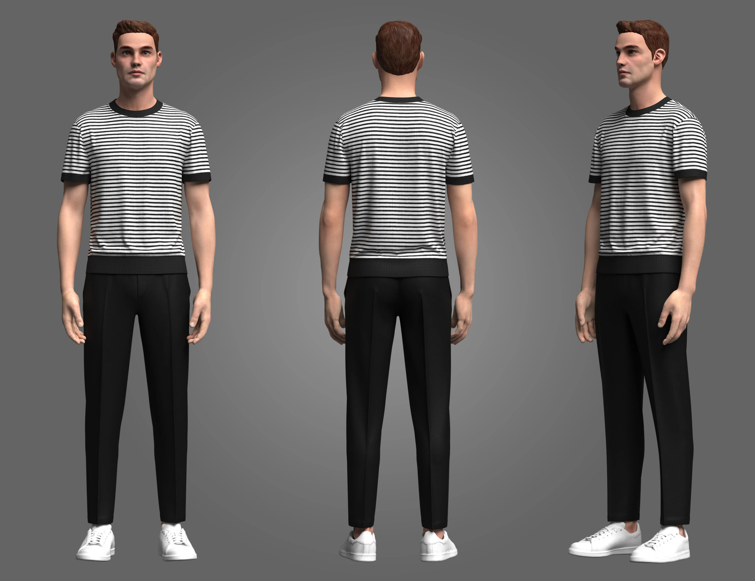 Conjunto camiseta e cal&ccedil;a masculina Modelo 3D .c4d .max .obj .3ds .fbx .stl .blend 