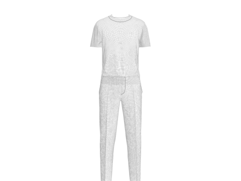 Male T-shirt and pant Outfit 3D Model
