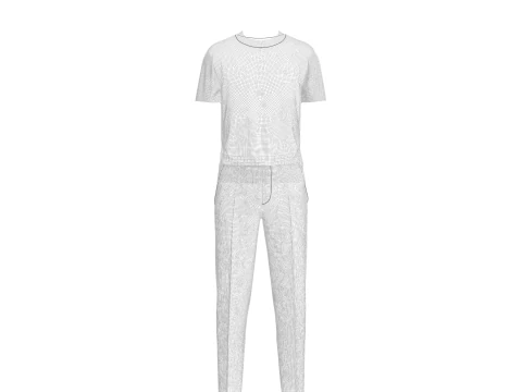 Conjunto camiseta e cal&ccedil;a masculina Modelo 3D