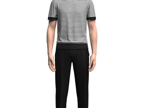 Male T-shirt and pant Outfit 3D Model