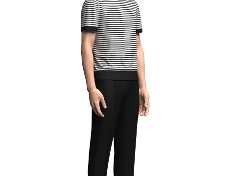 Conjunto camiseta e cal&ccedil;a masculina Modelo 3D