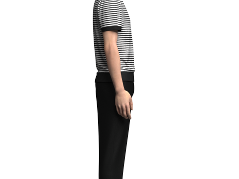 Male T-shirt and pant Outfit 3D Model