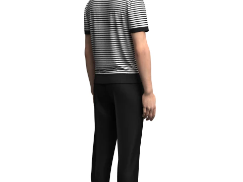 Conjunto camiseta e cal&ccedil;a masculina Modelo 3D