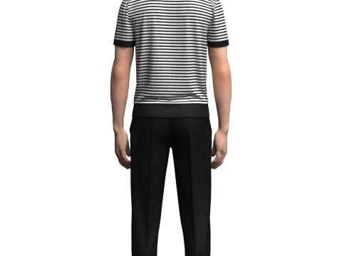 Conjunto camiseta e cal&ccedil;a masculina Modelo 3D