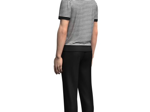 Male T-shirt and pant Outfit 3D Model